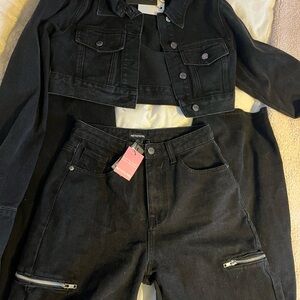 Pretty little thing denim cropped set!!